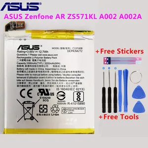100 original asus c11p1608 phone battery for asus zenfone ar zs571kl a002 a002agift tools free global shipping
