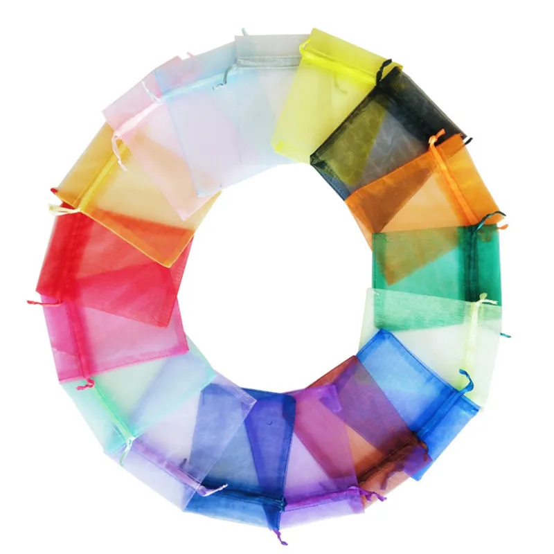 100 шт./лот 16 видов цветов 7x9 см сумки из органзы Ювелирные изделия Рождественские