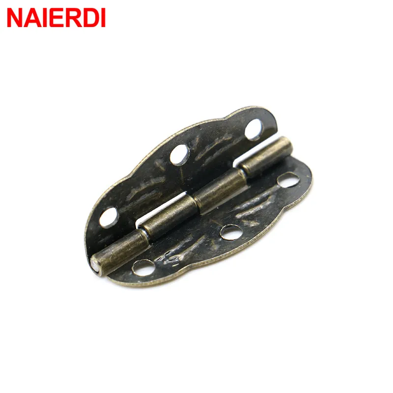 NAIERDI 10 шт. античный бронзовые шарниры шкаф мини-петля + 5 маленький металлический