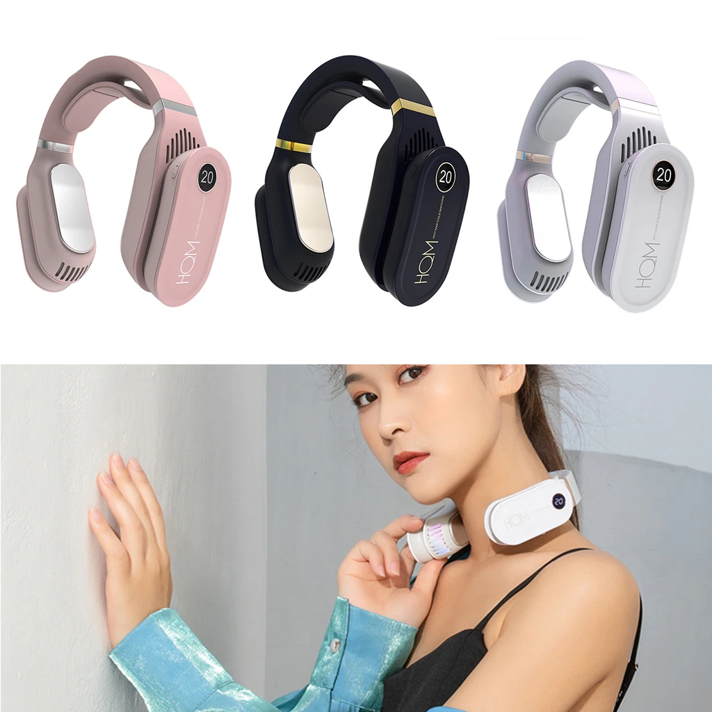 

USB Hanging Neck Fan Cooling Heater Heating Warmer Air Conditioner 3 Speeds