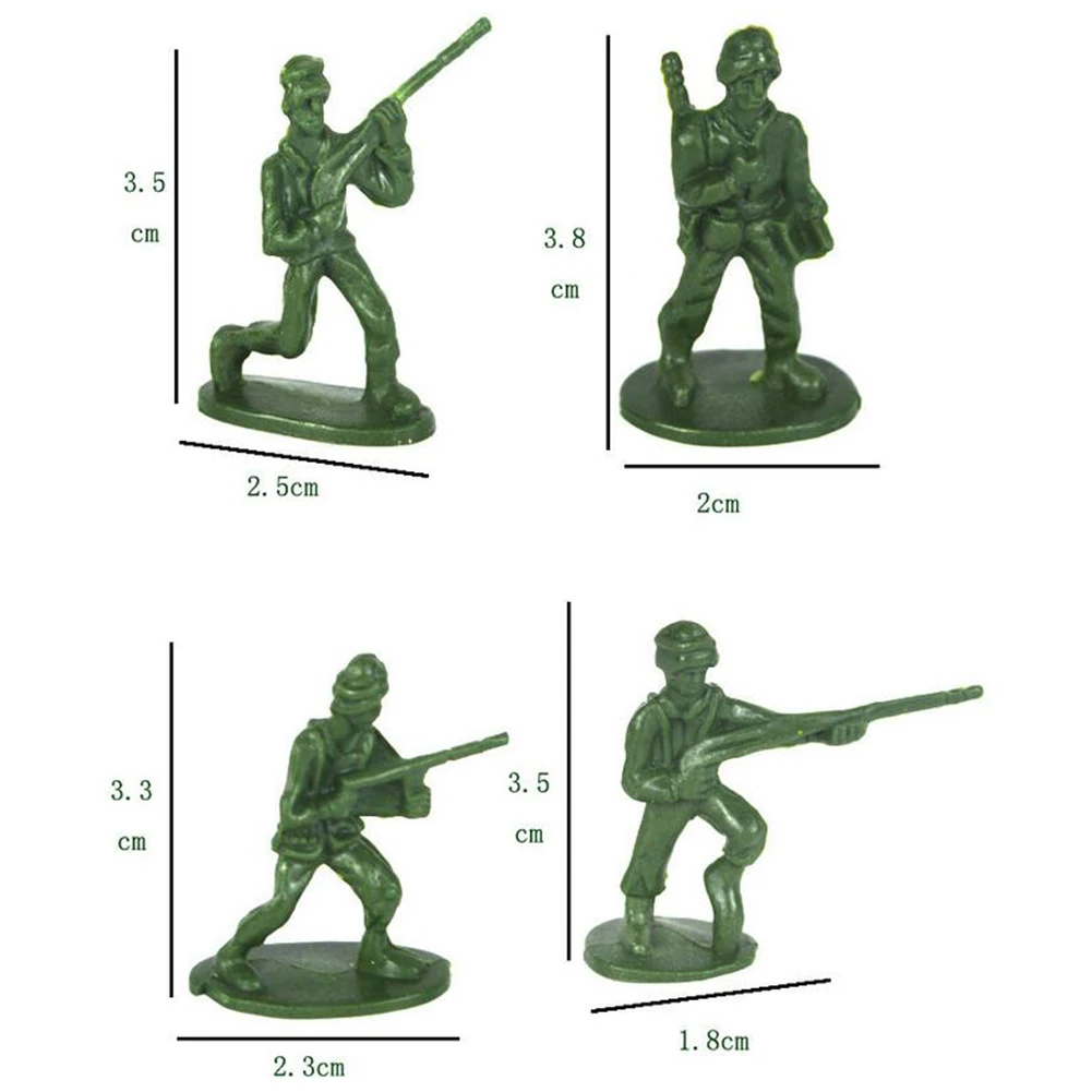 100 Buah/Bungkus Mini Model Tentara Militer Mainan Plastik Tentara Tentara Pria Figure Set Bermain Kit Hadiah Model Mainan untuk Anak-anak Anak Laki-laki