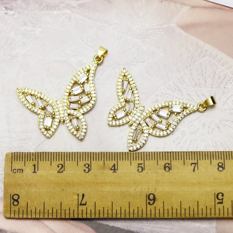 

10Pcs Zircon butterfly charms jewelry pendant zircon butterfly jewelry charms pendants Handmade women accessories pendants 7319