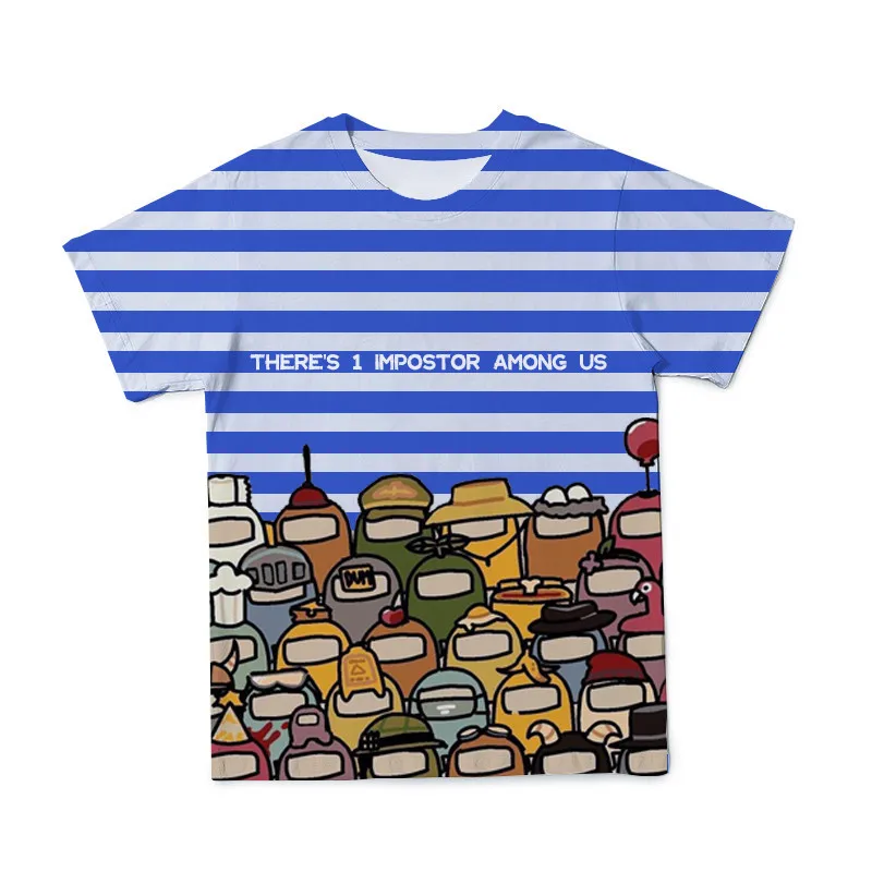 

Summer New 3D Printed T-Shirt Cartoon Print Men's T-Shirt Print Pasual T-Shirt