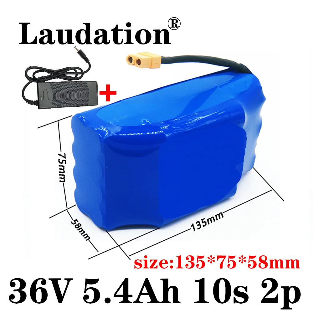 

Laudation- Electric Scooter Lithium Battery Pack,18650,36V, 5.4Ah, Used For Two-Wheel Self-Balancing Car, BMS,10S 2P,Charger