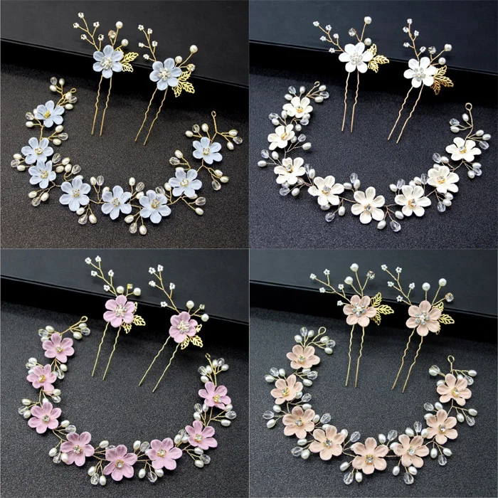 Новинка свадебные аксессуары для волос синего персикового фиолетового белого