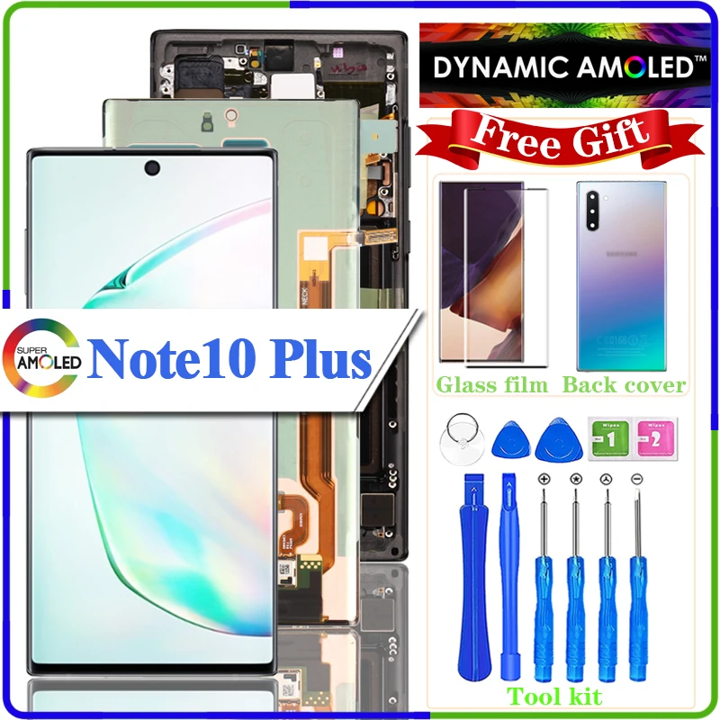 100% Оригинальный 6 8 &quotЖК дисплей для SAMSUNG Galaxy Note10 + Note 10 Plus 5G N975F N9750 сенсорный экран