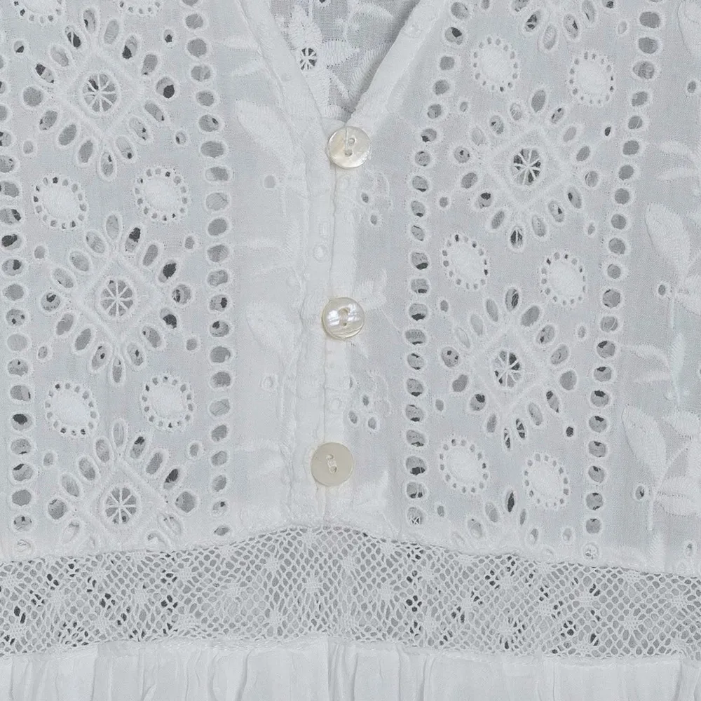 

2021 new ladies bohemian fashion women sexy guipure lace dot jacquard knot backless deep dresses