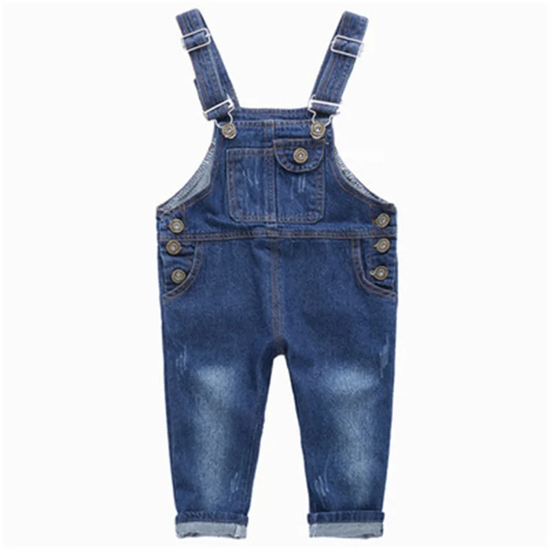 

2021 spring and autumn new children's clothing boys pants, boys and girls fashion denim suspenders trousers