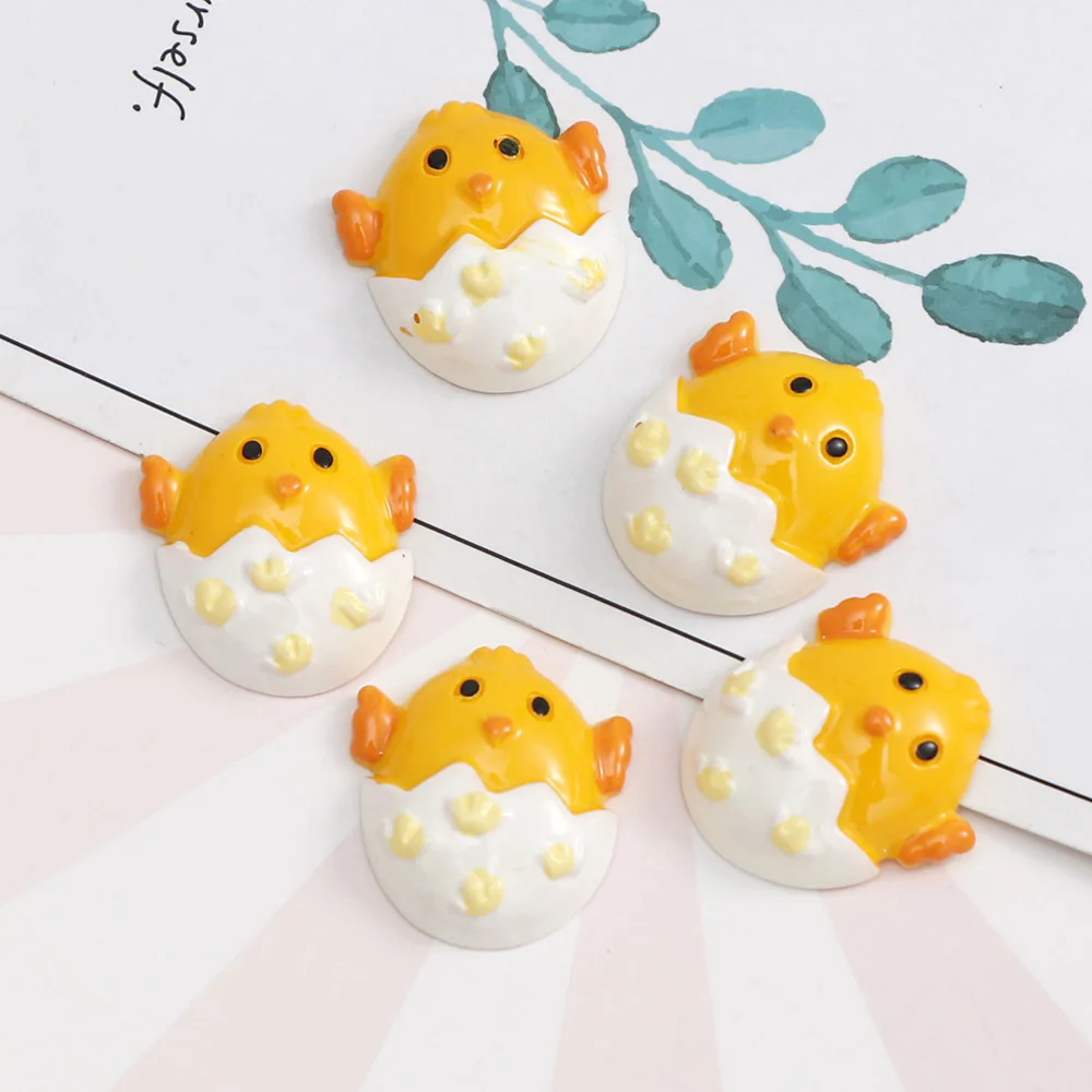 Симпатичные кабошоны из смолы с плоской задней стороной в виде желтых яиц курицы