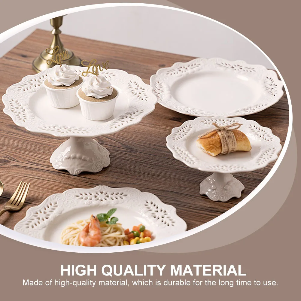 

8inch Ceramic Cake Display Stand Exquisite Fruit Dessert Holder European Style Wedding Birthday Food Display Rack Party Supplies