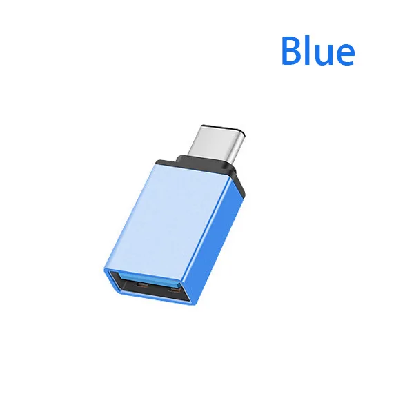 Usb type c OTG адаптер для синхронизации данных конвертер для samsung galaxy A50 A60 a70 S10 S9 S8 Черная Акула 2 huawei nova 5 p20 honor 20 9x - Color: Blue Type c OTG