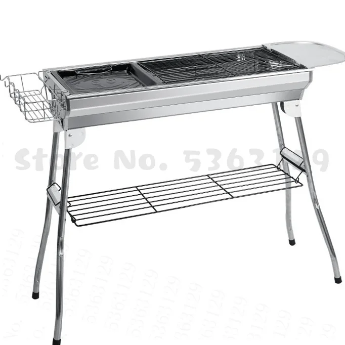 

Outdoor Barbecue Grill Stainless Steel Folding Free-Installation Barbeque Grill BBQ Charcoal Grill Portable Grill