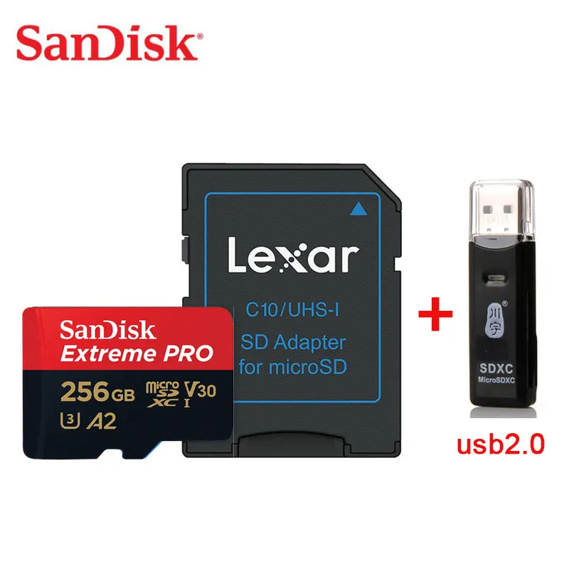 256GB-usb2.0 Карта памяти micro SD Экстрим Pro UHS-I A2 V30 новая карта TF micro SD карта памяти для телефона Дрон карта движения камера 512 Гб 400 Гб 256 ГБ 32 ГБ - Емкость: 256GB-usb2.0
