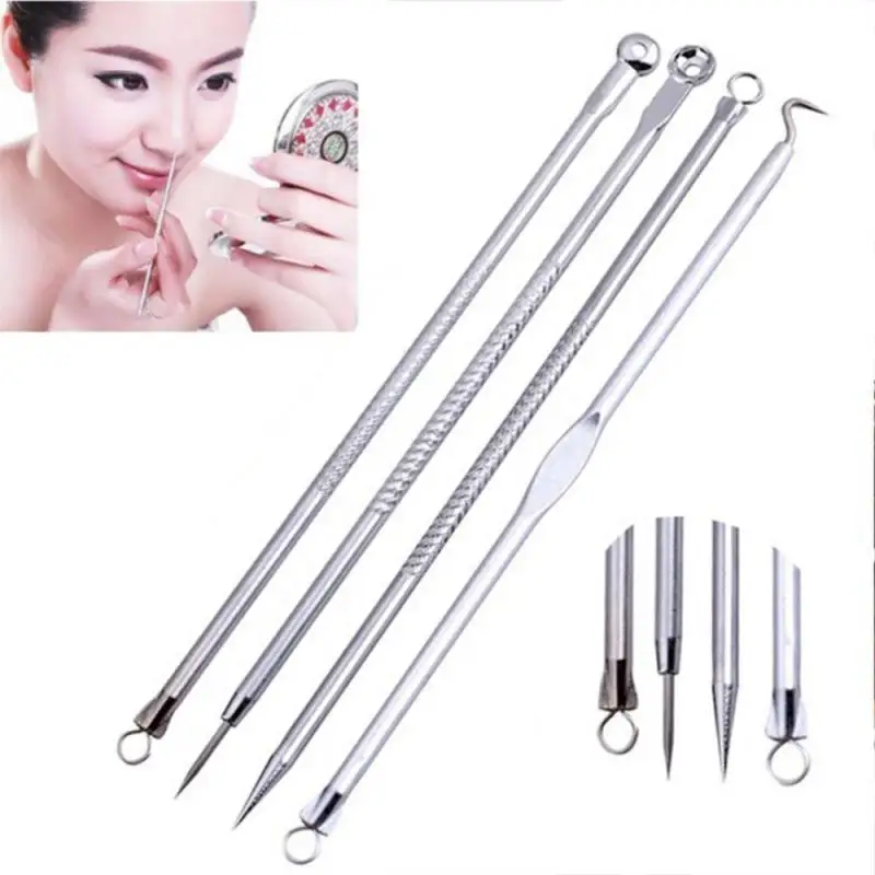 

4pcs Stainless Steel Acne Removal Needles Pimple Blackhead Remover Tools Face Skin Clean Care Tools