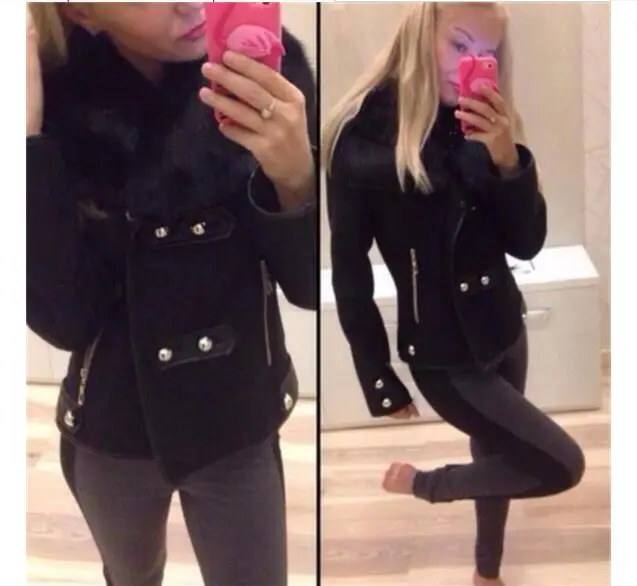 

Women Woollen Casual Coat Winter Autumn 2021 Fashion New Plus Size Button Slim Solid Thicken Parka Casaco Feminino