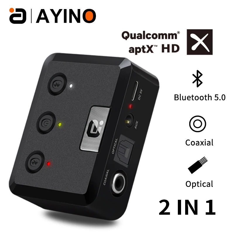 Беспроводной bluetooth 5 0 аудио передатчик MR275 aptX HD ll оптический коаксиальный 3 мм Aux RCA
