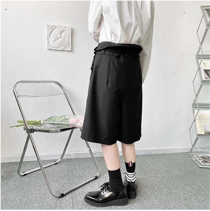 Капри мужские с широкими штанинами ассиметричный дизайн свободные модные