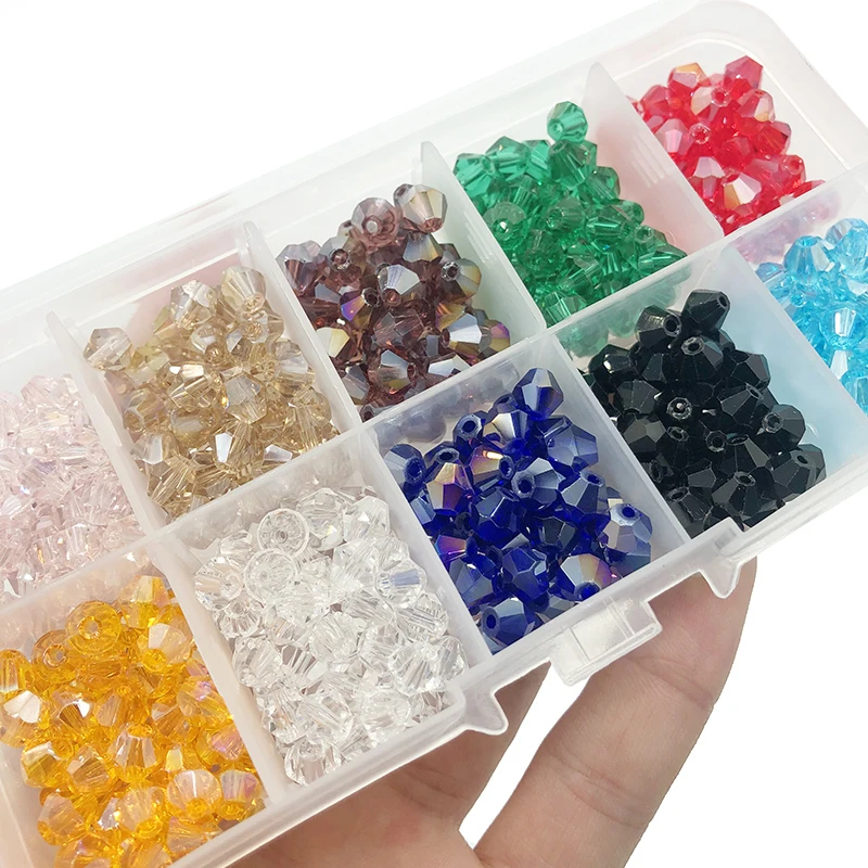 

WLYeeS 3 4 6mm Austria Bicone Glass crystal Loose Beads for jewelery Making Diy accessories woman Faceted spacer beads wholesale