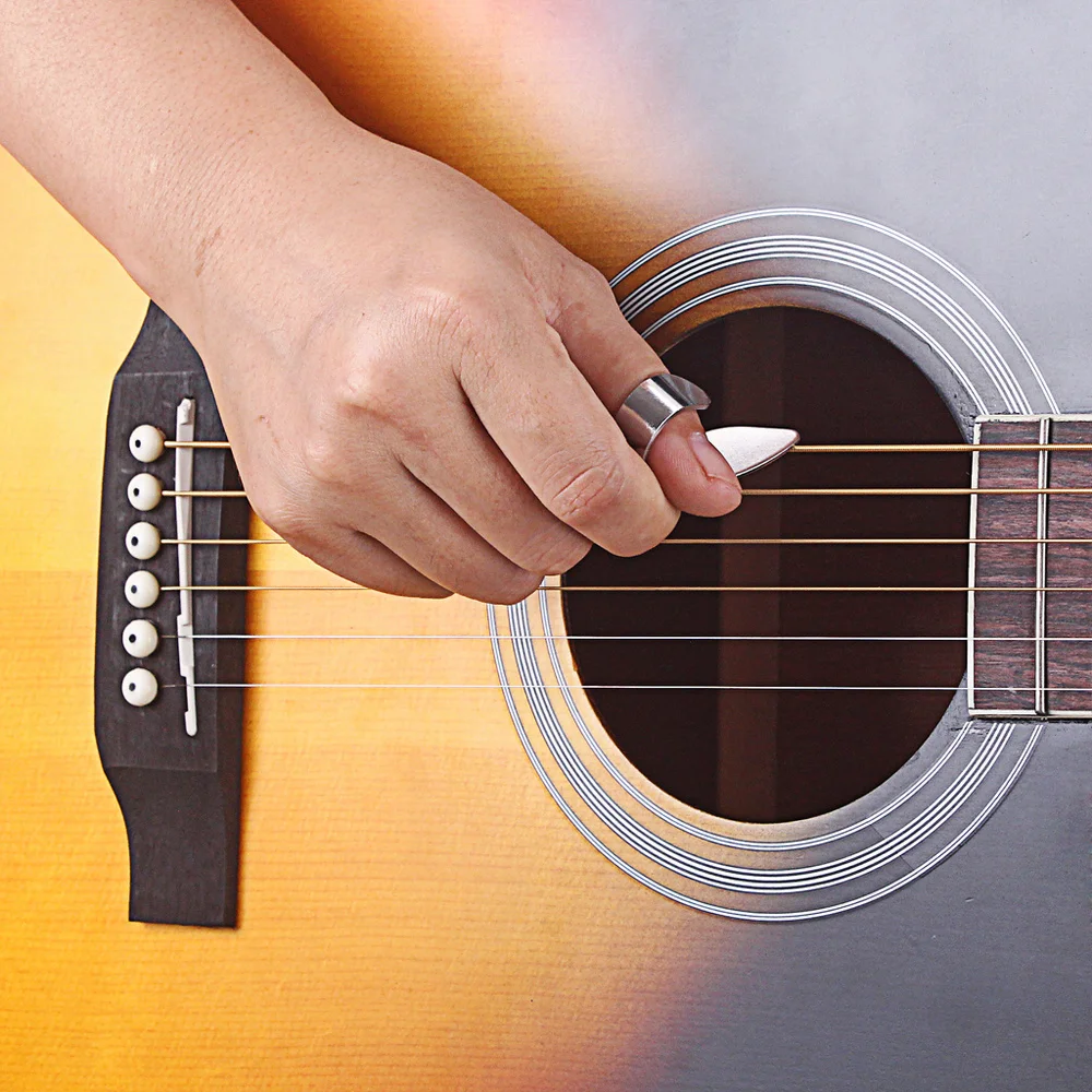 2 шт. Нержавеющая сталь 1 с накатанной головкой и 3 пилка для ногтей медиаторы