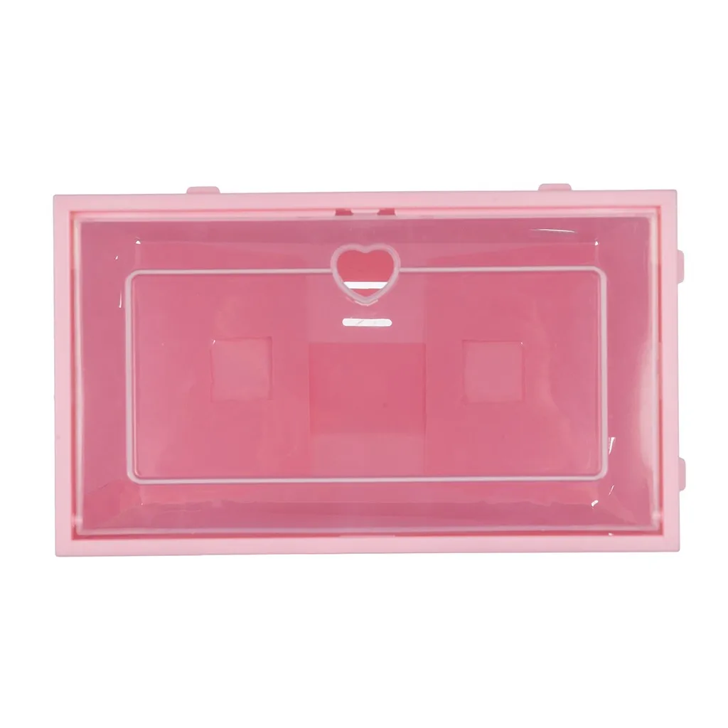 

1pc Foldable Clear Shoes Storage Box Plastic Stackable Shoe Organizer Plastic Shoes Case Thickened Transparent Drawer Case Color