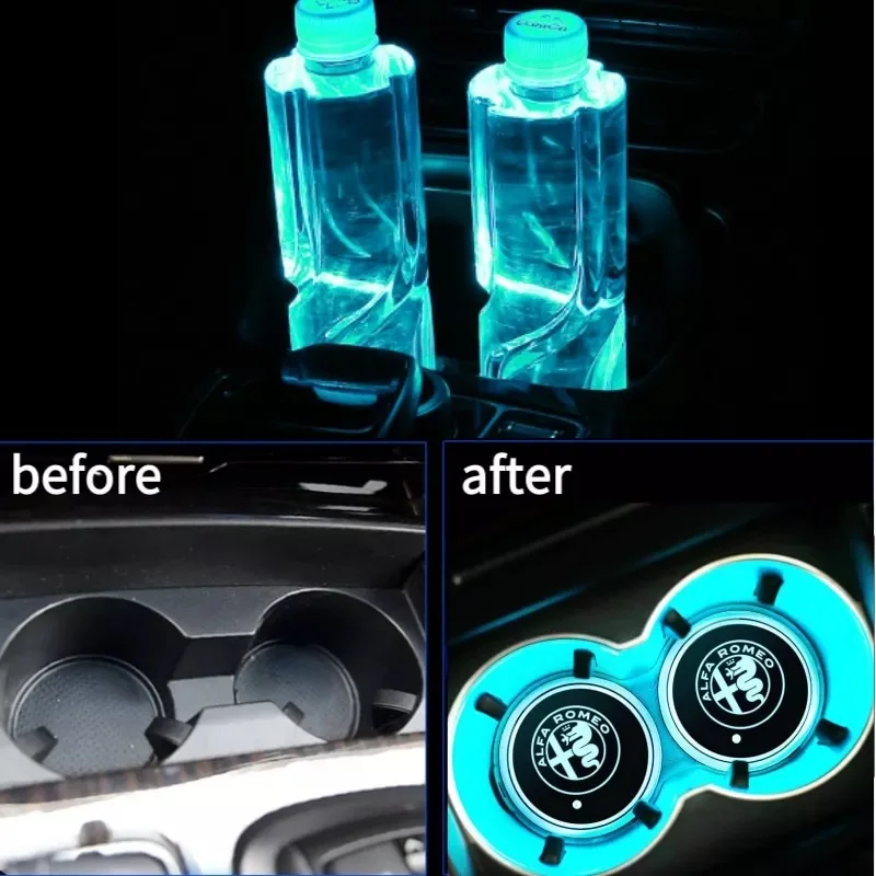 Автомобильный светодиодный смарт-циновка чашки USB светильник держатель для