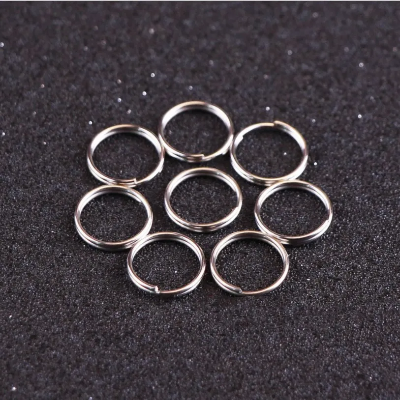 

Factory Supply 1000pcs/lot 8-15mm round Split Key Rings Jewelry pendant connection wire ring Nickel hanging rings wholesale