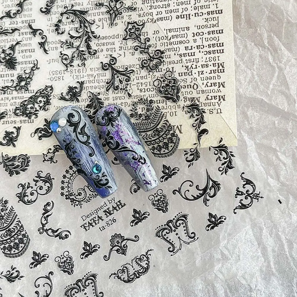 

Японский ретро дизайн узора наклейка для дизайна ногтей бронзирующий трехцветный тонкий и жесткий слайдер 3D украшение для ногтей