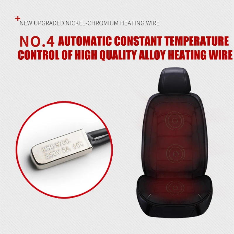 

Heated Seat Cushion with Intelligent Temperature Controller Non Slip Fabric Winter Car Supplies NJ88