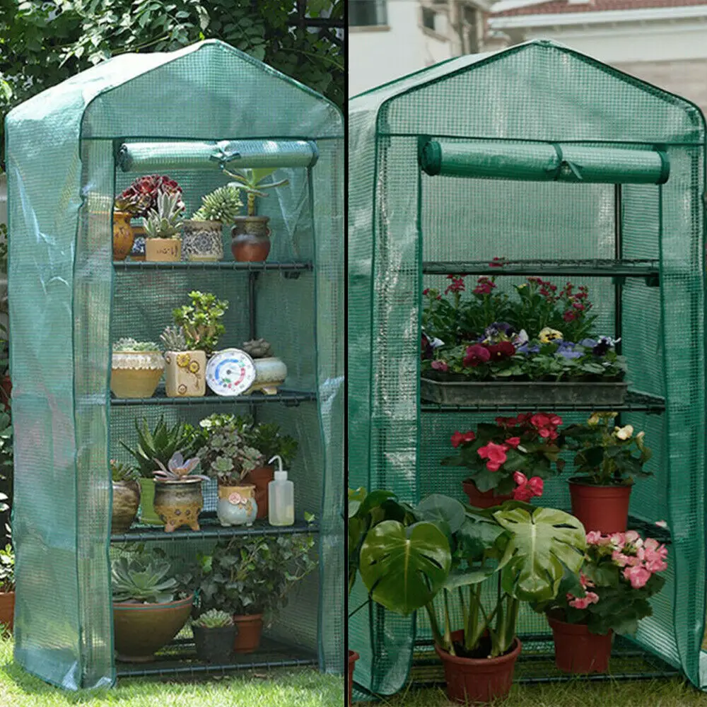 

4-tier Mini Greenhouse Replacement Cover Waterproof Outdoor Awnings Outdoor Garden Parasol Outdoor Compact Greenhouse
