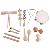 1 set kids ryhthem toys hand bell shaker egg finger castanets tambourine children hand percussion instrument early learning toy