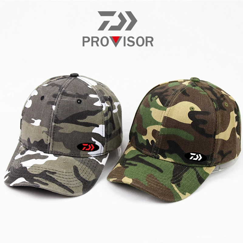 

2020 Daiwa Men and Women Fishing Camouflage Sun Hat Outdoor Sports Curved Brim Cap Travel Sun Hat Baseball Adjustable Hat