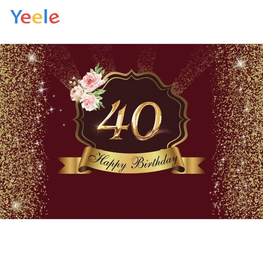 

40th Birthday Backdrop Banner Party Poster Photo Backgrounds Photocall Photography Backdrops