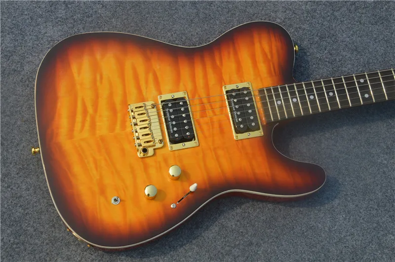 

Factory customization sunlight flame maple top electric guitar，Free shipping