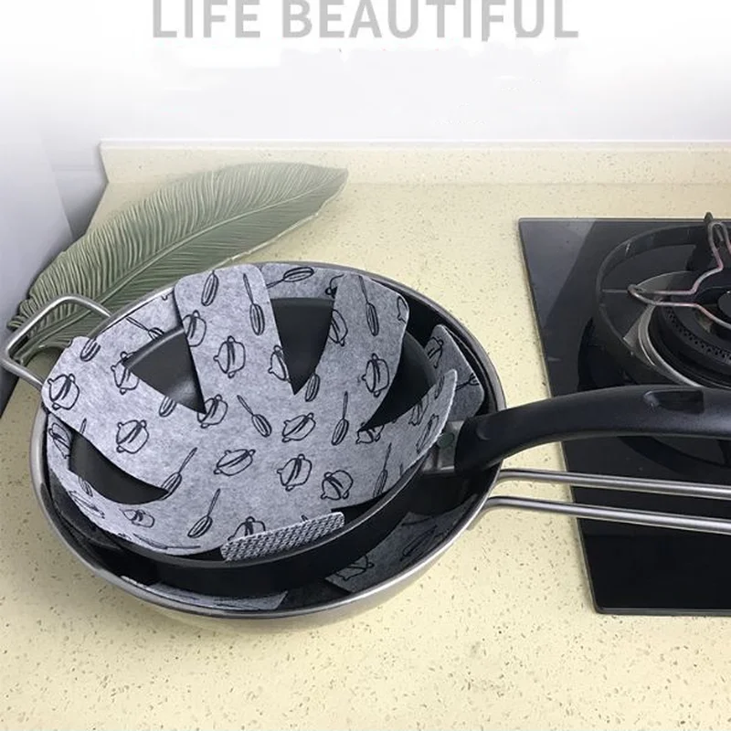 Защитные пленки для кастрюль и сковороды 3 шт. серый Принт разделители