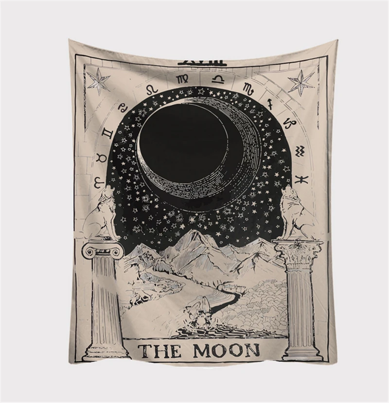 

Tarot Card Boho Tapestry Wall Hanging Astrology Divination Bedspread Beach Home Living Room Mat Cloth Textile Art Decoration