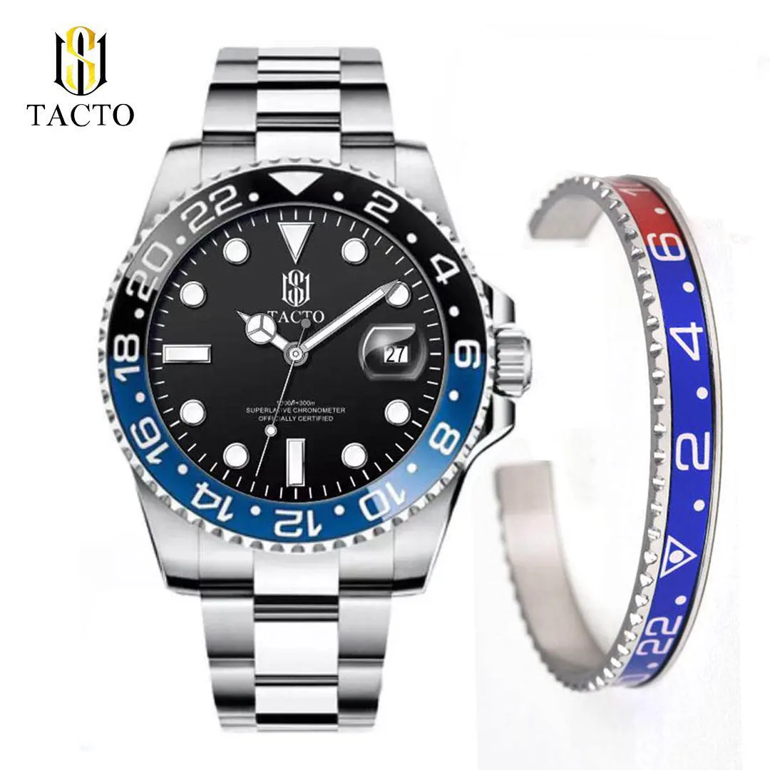 Новое высокое качество роскошные мужские часы цвета: золотистый синий Керамика