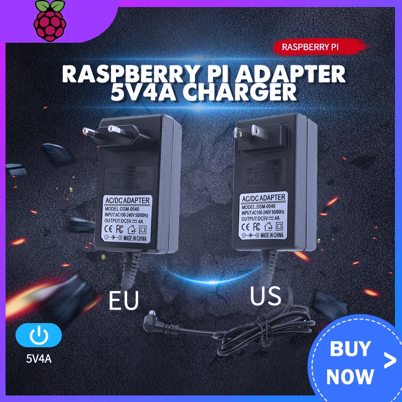 Raspberry Pi X800 / X820/X4000 / X6000 Power Adapter 5V4A Charger DC5.5x2.5