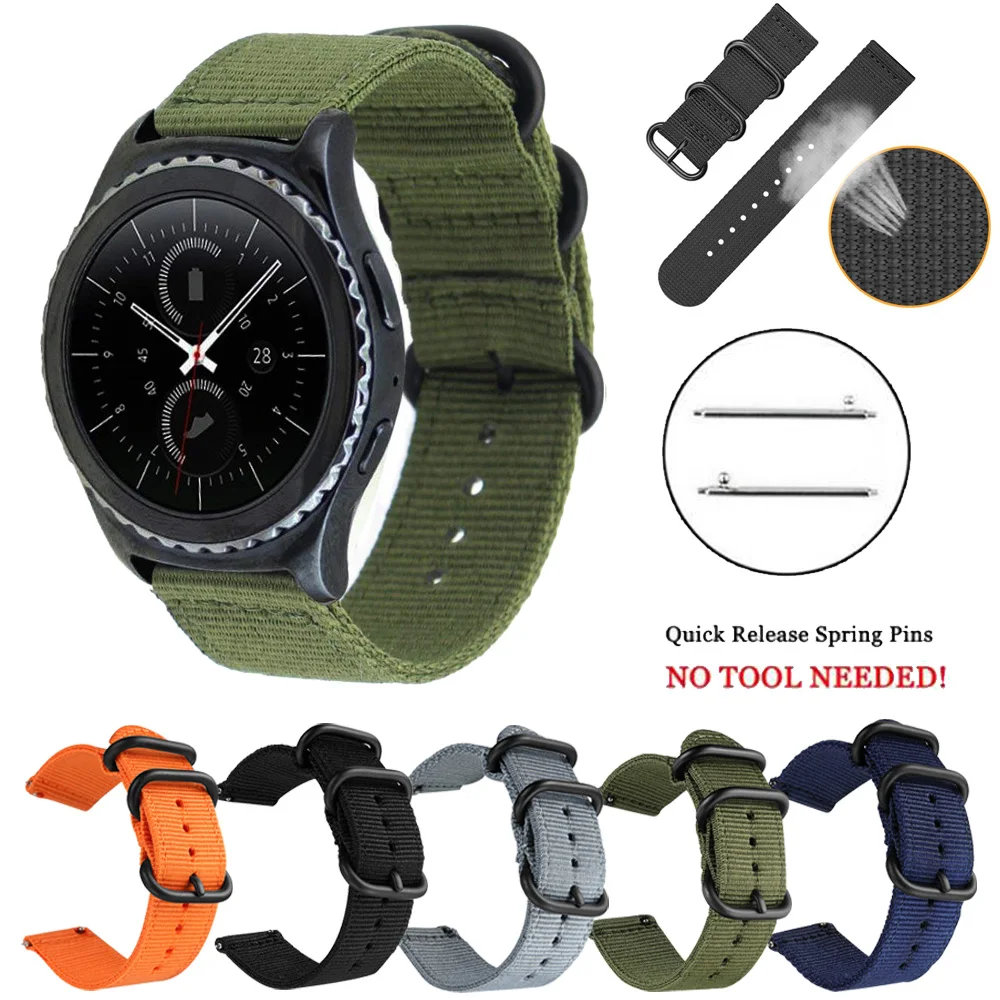 

Gear S3 Frontier Classic nylon strap for Samsung Galaxy watch 46mm 46 SM-R800 smart watch bracelet band for Gear S3 smart watch