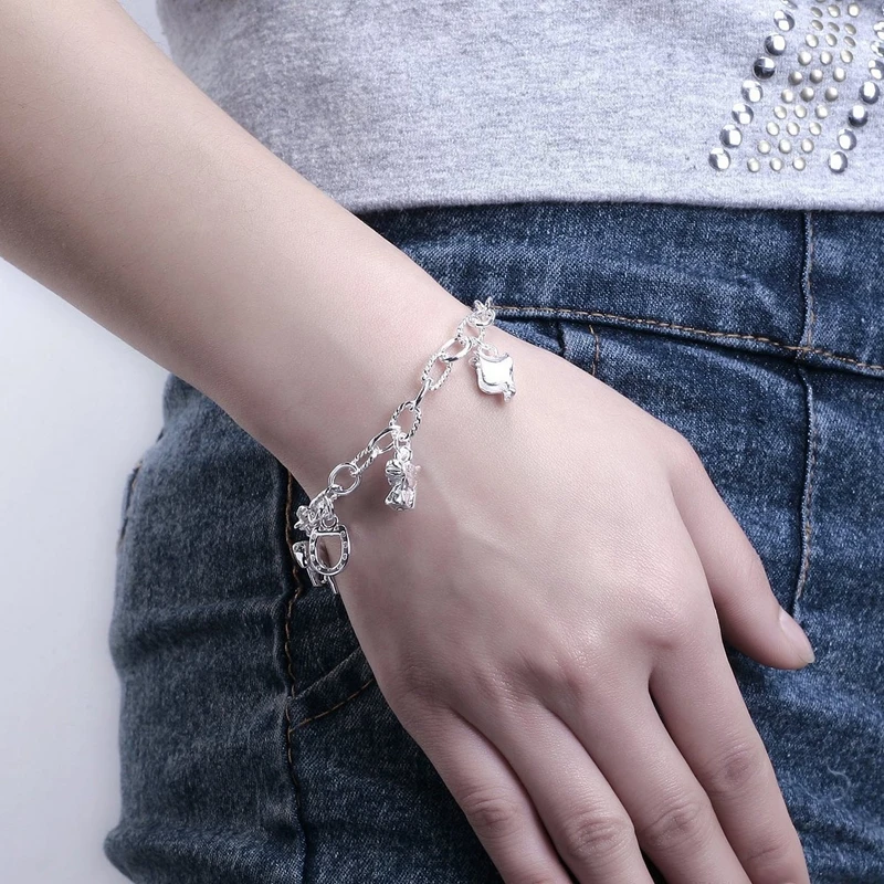 Посеребренный браслет в форме лошади модный дизайн продуманный подарок для