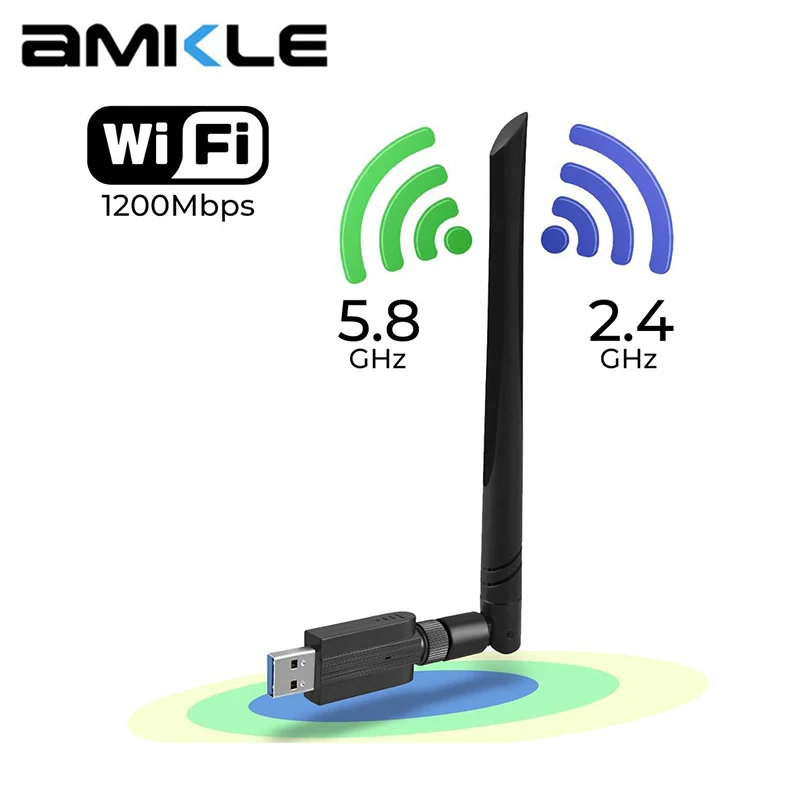 

USB 3,0 Wi-Fi адаптер 2,4 г 5G Бесплатный драйвер антенна 1200 Мбит/с Wi-Fi, USB Ethernet сетевой карты двухдиапазонный беспроводной Wi-Fi приемник для док-станц...