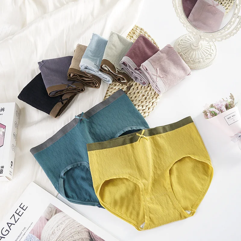 

3pcs Underwear boxed pure cotton modal breathable sexy seamless mid-waist comfortable briefs panties women