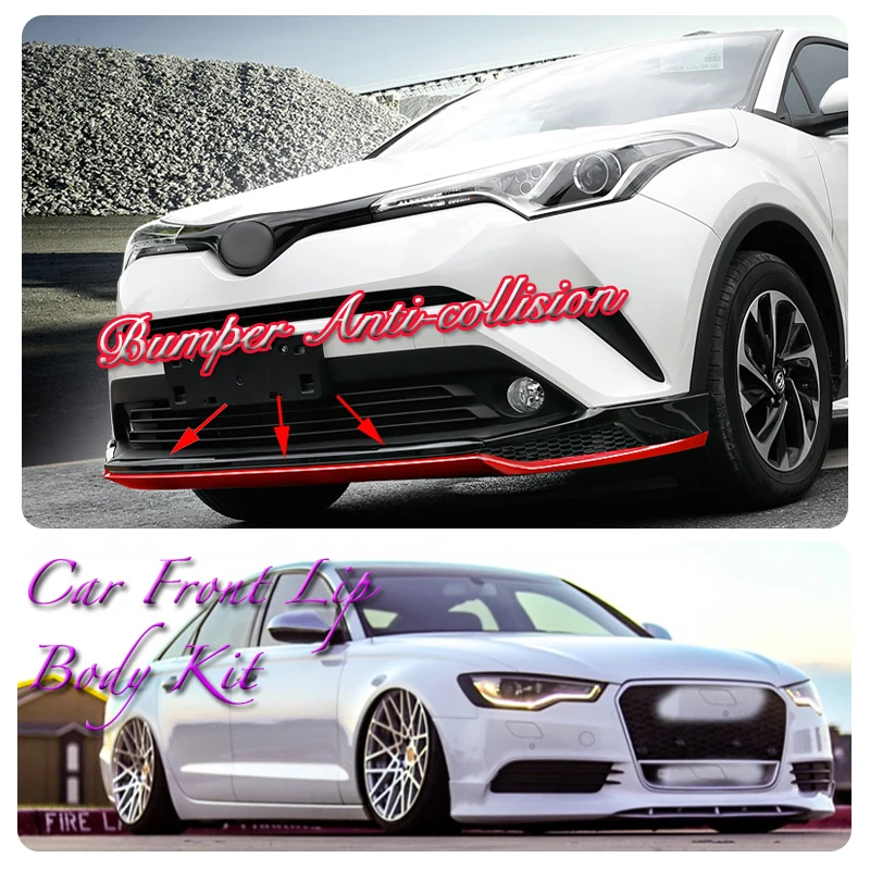 Дефлектор юбки переднего спойлера бампера автомобиля для Audi A6 S6 RS6 C6 C7 C8 2004 ~ 2020