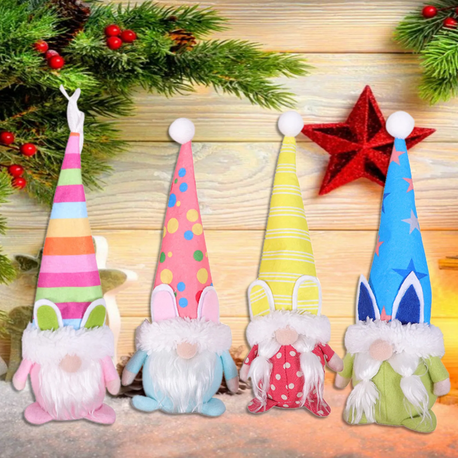 

Easter Gnome Collectible Doll Plush Handmake Tomte Rabbit Home Holiday Decoration Spring Ornament Desktop Living Room Decor #BL1