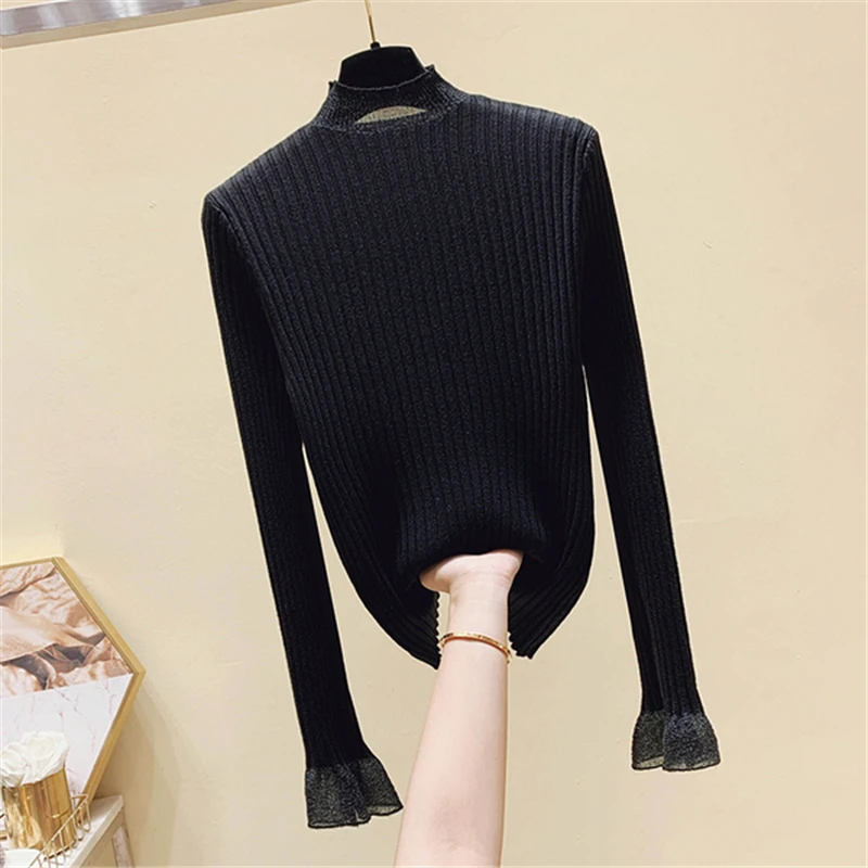 Women Casual Knit Sweater O-Neck Long Sleeve Tops Ladies Slim Solid Inside 2020 Autumn Winter New Clothes | Женская одежда