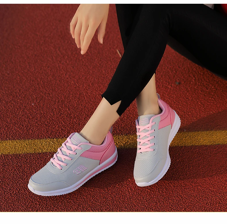 Size 35-41 New Fashion Tennis Shoes for Women Ultra-light Leather Blue Sneakers Gym Sport Shoes Tenis Feminino Basket Femme