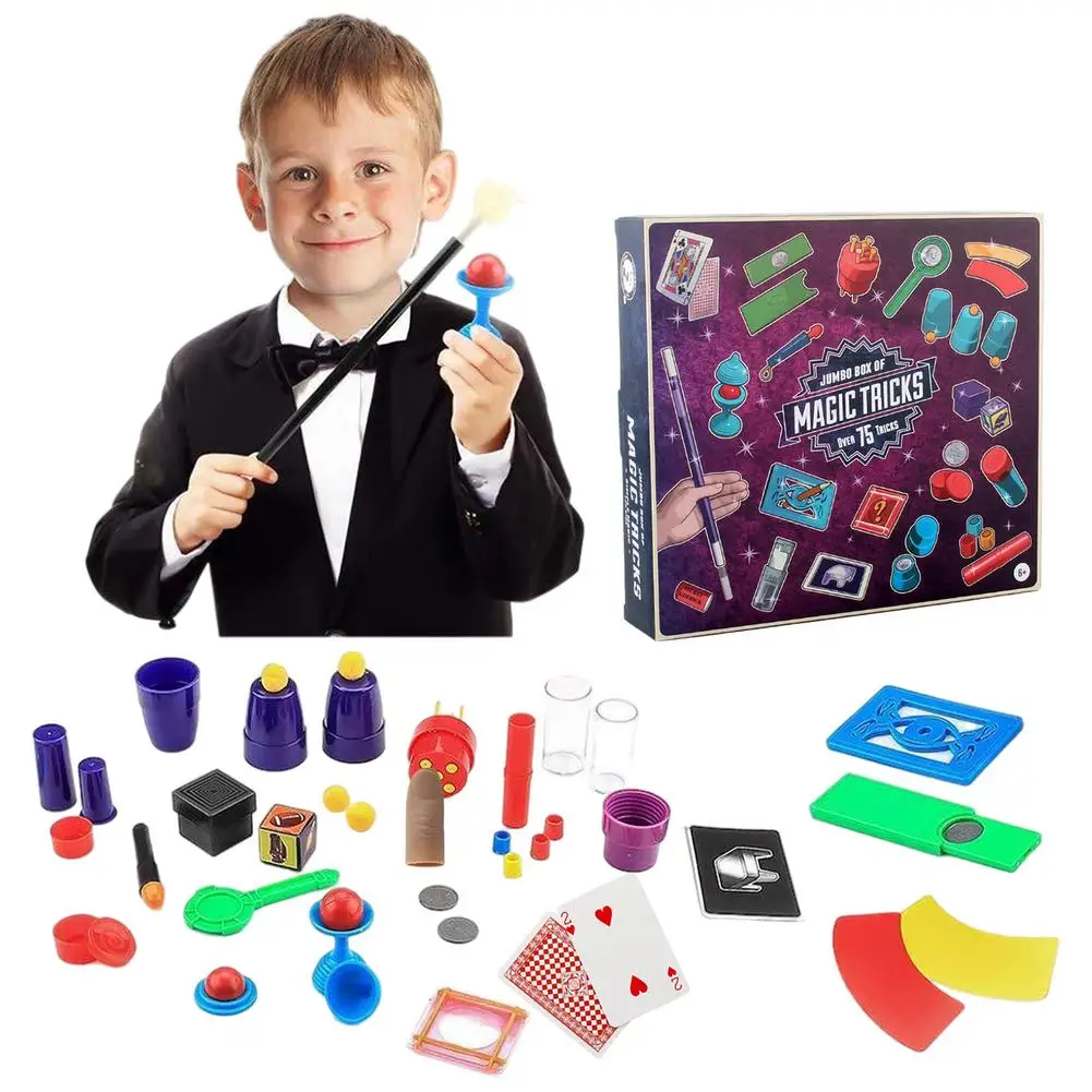 

Kids Magic Tricks Props 1 Set Kids Magic Tricks Kit Novel Kids Pranks Props Interactive Magic Toys For Children's Parties Gift