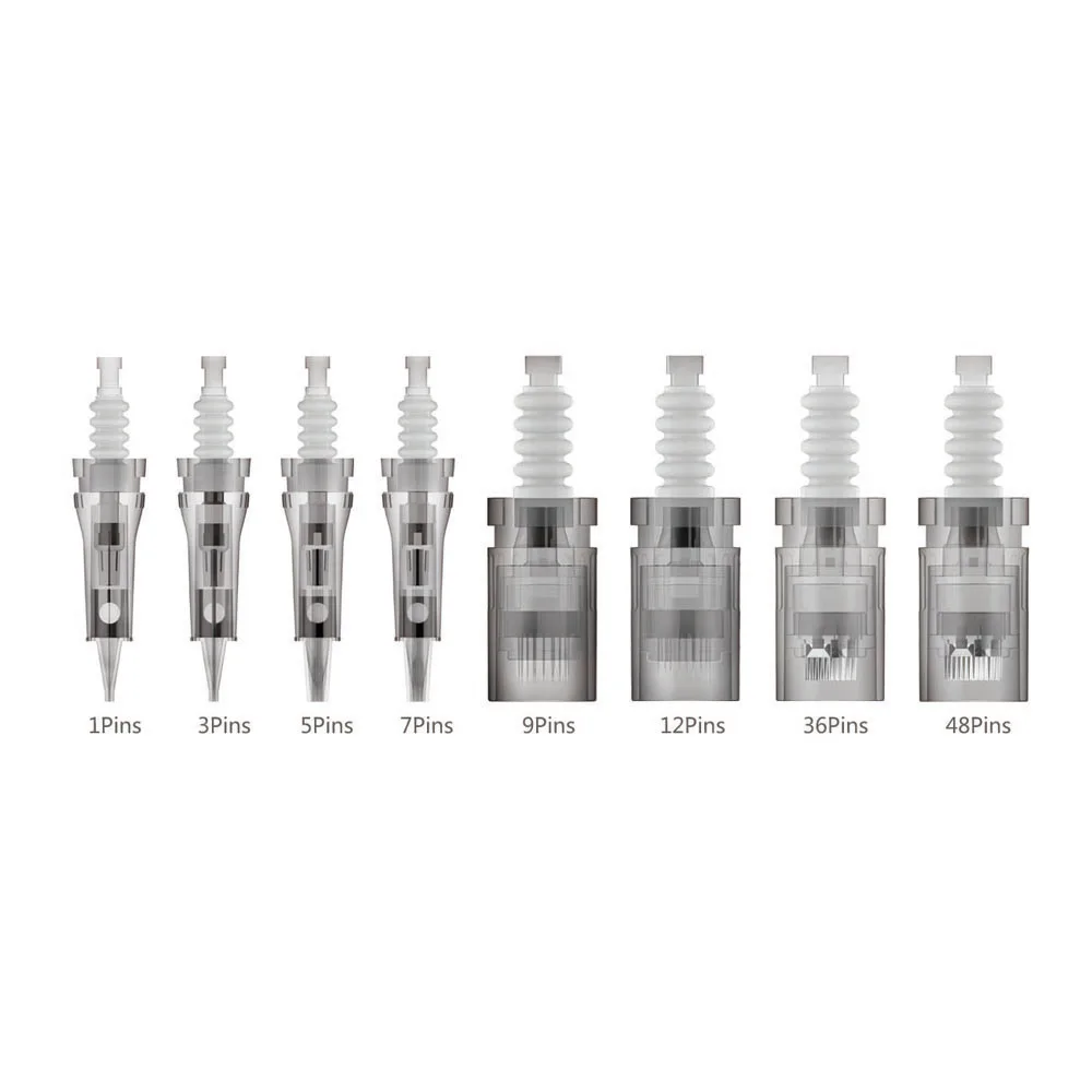 

50Pcs Round Nano Pin Needle Cartridge Electric Auto Microneedle Derma Pen Tip Nutrition Input for Ultima M5 M7 Microneedle Thera