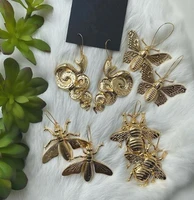 the golden earrings dragonfly earringscicada earringssnake earringsbee earringsfly earringsinsect loversgothic