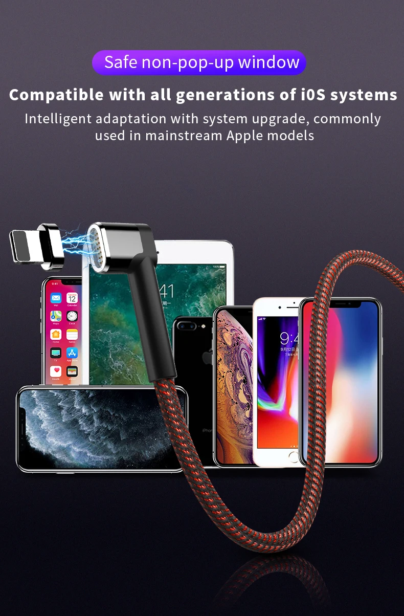 

3A Magnetic USB C Cable for iPhone 30W PD Fast Charging Type C Charger to for iPhone 11 Pro X XS XR 8 Type-C Phone Data Cord