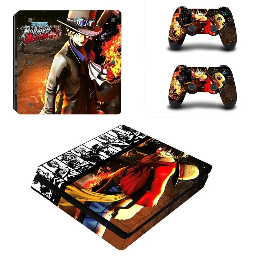 Цельная наклейка Luffy на всю панель PS4 Slim s Play station 4 для PlayStation чехол консоли и